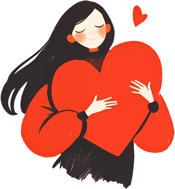 Someone holding a big red heart